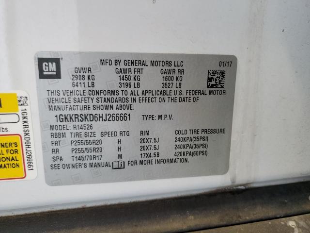 54993235 :رقم المزاد ، 1GKKRSKD6HJ266661 vin ، 2017 Gmc Acadia Lim مزاد بيع