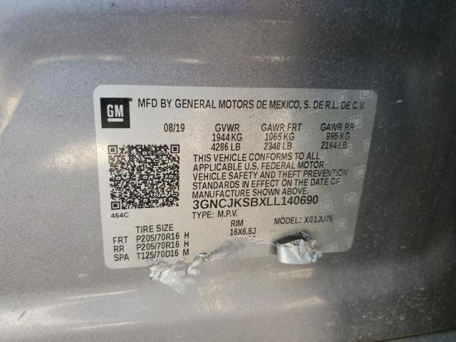 Продаж на аукціоні авто 2020 Chevrolet Trax, vin: 3GNCJKSBXLL140690, номер лоту: 53047035