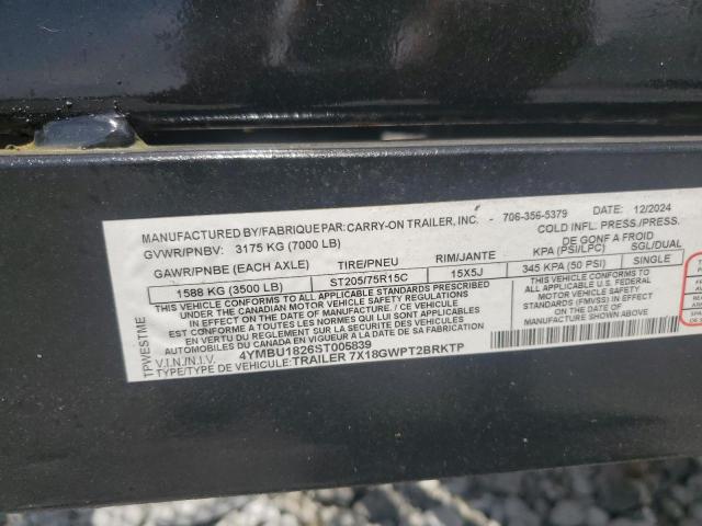 Продаж на аукціоні авто 2025 Carry-on Trailer, vin: 4YMBU1826ST005839, номер лоту: 55167925