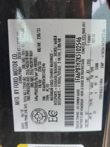 Продаж на аукціоні авто 2019 Ford Mustang, vin: 1FA6P8TH2K5102546, номер лоту: 52321735