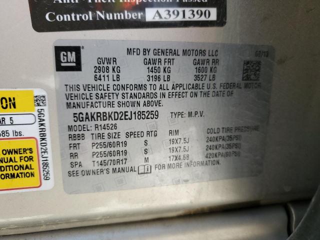 2014 Buick Enclave მანქანა იყიდება აუქციონზე, vin: 5GAKRBKD2EJ185259, აუქციონის ნომერი: 52115005