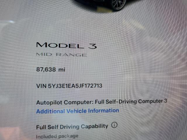 Продажа на аукционе авто 2018 Tesla Model 3, vin: 5YJ3E1EA5JF172713, номер лота: 51125705