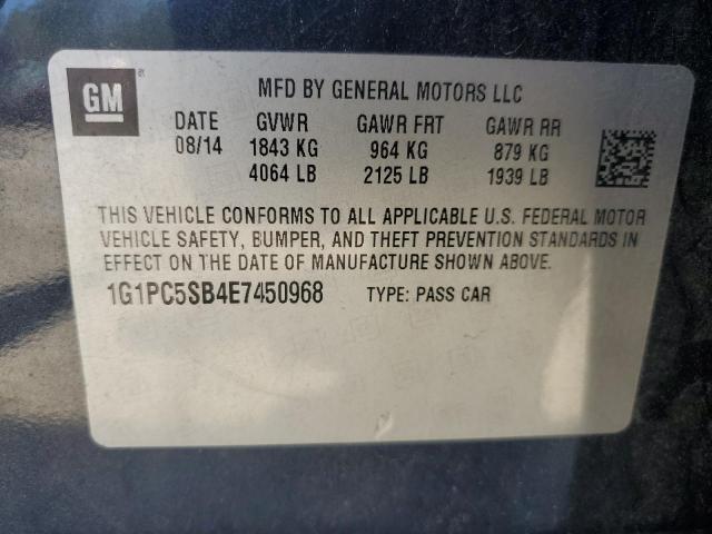 Продажа на аукционе авто 2014 Chevrolet Cruze Lt, vin: 1G1PC5SB4E7450968, номер лота: 52132975