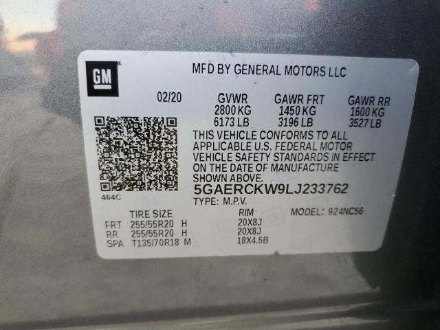 Aukcja sprzedaży 2020 Buick Enclave Pr, vin: 5GAERCKW9LJ233762, numer aukcji: 55382595