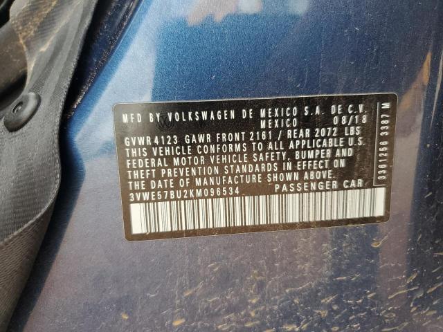 Продаж на аукціоні авто 2019 Volkswagen Jetta, vin: 3VWE57BU2KM096534, номер лоту: 54775995