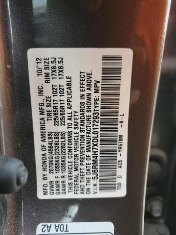 52544525 :رقم المزاد ، 5J6RM4H7XDL017293 vin ، 2013 Honda Cr-v مزاد بيع