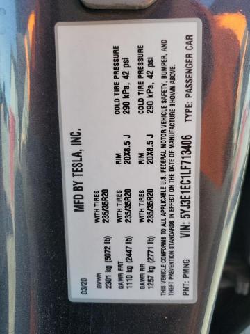 Продаж на аукціоні авто 2020 Tesla Model 3, vin: 5YJ3E1EC1LF713406, номер лоту: 55252595