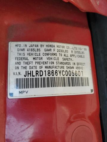 Aukcja sprzedaży 2000 Honda Cr-v, vin: JHLRD1866YC005601, numer aukcji: 52240765