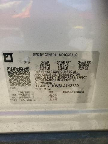 2020 Chevrolet Traverse L მანქანა იყიდება აუქციონზე, vin: 1GNERFKW6LJ142780, აუქციონის ნომერი: 54752435