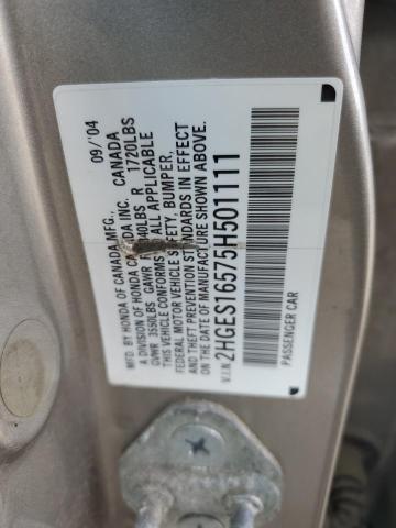 54526585 :رقم المزاد ، 2HGES16575H501111 vin ، 2005 Honda Civic Lx مزاد بيع
