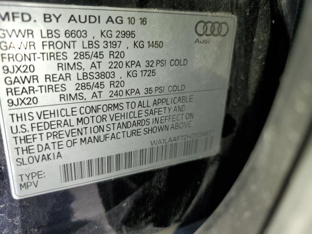Продаж на аукціоні авто 2017 Audi Q7, vin: WA1LAAF72HD034637, номер лоту: 53137095