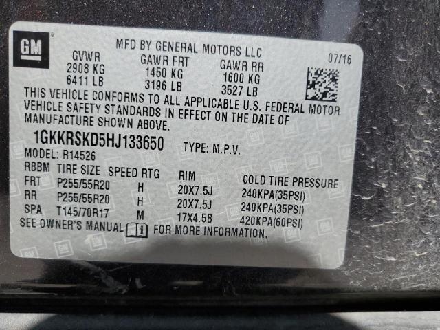 2017 Gmc Acadia Limited მანქანა იყიდება აუქციონზე, vin: 1GKKRSKD5HJ133650, აუქციონის ნომერი: 55086745