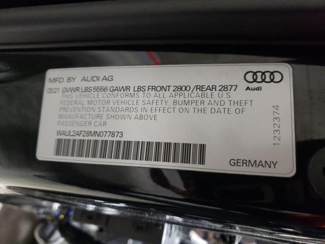 Aukcja sprzedaży 2021 Audi A6, vin: WAUL2AF28MN077873, numer aukcji: 51623245