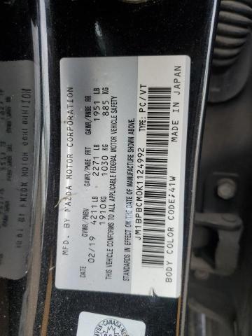 54590625 :رقم المزاد ، JM1BPBCM0K1124992 vin ، 2019 Mazda 3 Preferre مزاد بيع