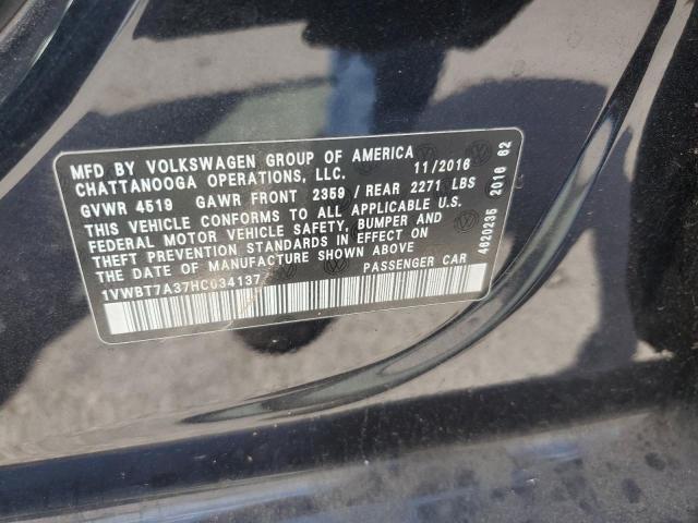 54512245 :رقم المزاد ، 1VWBT7A37HC034137 vin ، 2017 Volkswagen Passat مزاد بيع