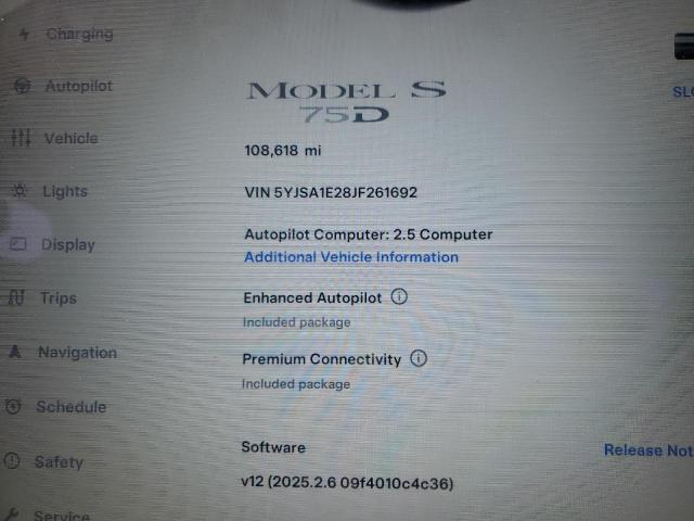 Продаж на аукціоні авто 2018 Tesla Model S, vin: 5YJSA1E28JF261692, номер лоту: 51656345