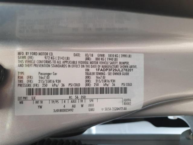 2018 Ford Focus Se მანქანა იყიდება აუქციონზე, vin: 1FADP3F29JL278201, აუქციონის ნომერი: 52589275