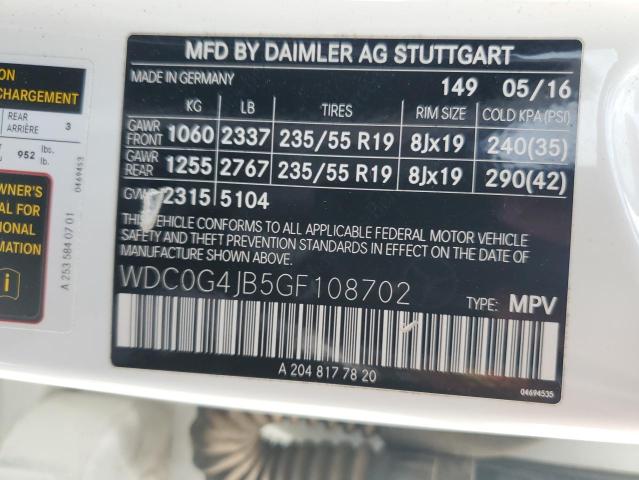 Aukcja sprzedaży 2016 Mercedes-benz Glc, vin: WDC0G4JB5GF108702, numer aukcji: 53745025