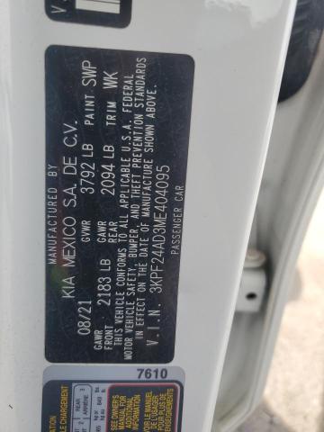 54064275 :رقم المزاد ، 3KPF24AD3ME404095 vin ، 2021 Kia Forte مزاد بيع