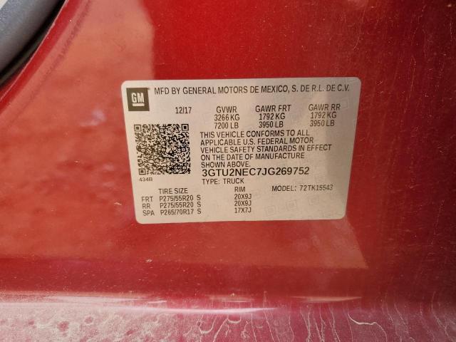Aukcja sprzedaży 2018 Gmc Sierra, vin: 3GTU2NEC7JG269752, numer aukcji: 52350925