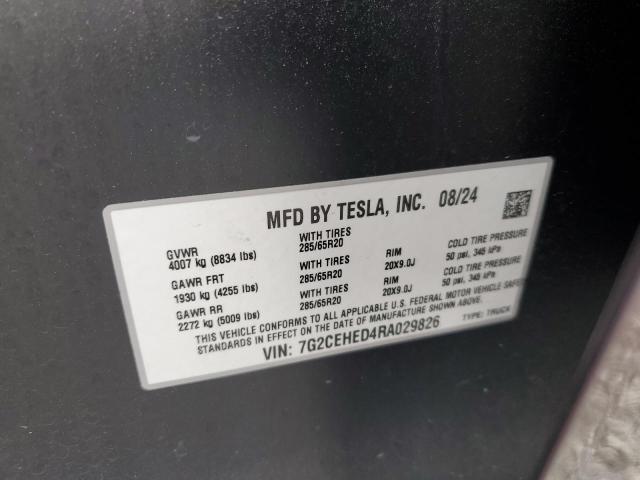 53292955 :رقم المزاد ، 7G2CEHED4RA029826 vin ، 2024 Tesla Cybertruck مزاد بيع