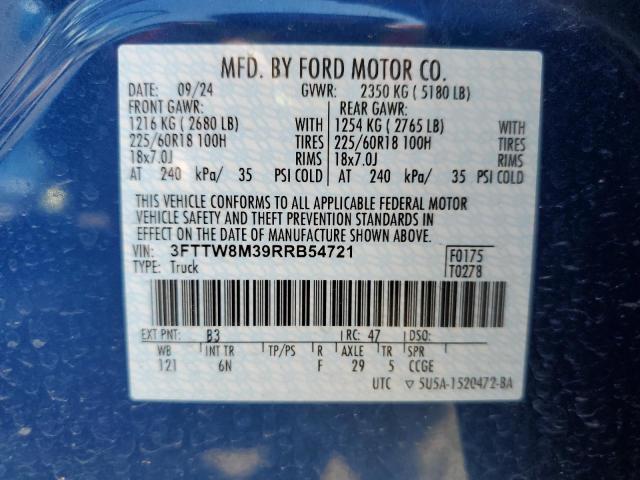 Продаж на аукціоні авто 2024 Ford Maverick, vin: 3FTTW8M39RRB54721, номер лоту: 53079115