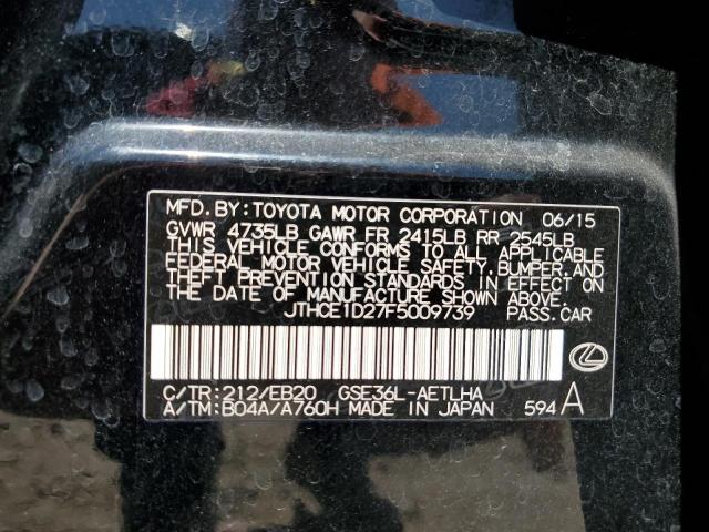Aukcja sprzedaży 2015 Lexus Is, vin: JTHCE1D27F5009739, numer aukcji: 52025655