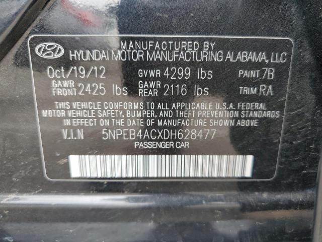2013 Hyundai Sonata მანქანა იყიდება აუქციონზე, vin: 5NPEB4ACXDH628477, აუქციონის ნომერი: 54420435