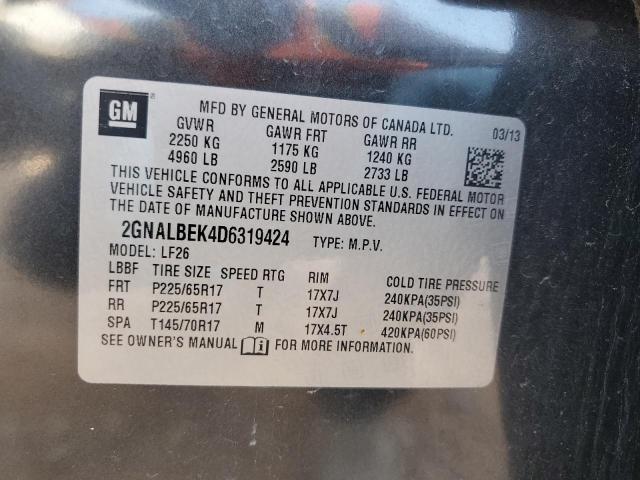 52932635 :رقم المزاد ، 2GNALBEK4D6319424 vin ، 2013 Chevrolet Equinox Ls مزاد بيع
