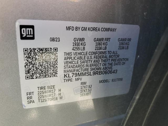 2024 Chevrolet Trailblazer მანქანა იყიდება აუქციონზე, vin: KL79MMSL9RB060643, აუქციონის ნომერი: 54528065
