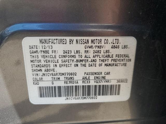 2013 Infiniti G37 მანქანა იყიდება აუქციონზე, vin: JN1CV6AR7DM770602, აუქციონის ნომერი: 52226685
