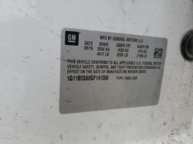 Aukcja sprzedaży 2016 Chevrolet Malibu Limited, vin: 1G11B5SA8GF141366, numer aukcji: 54454625