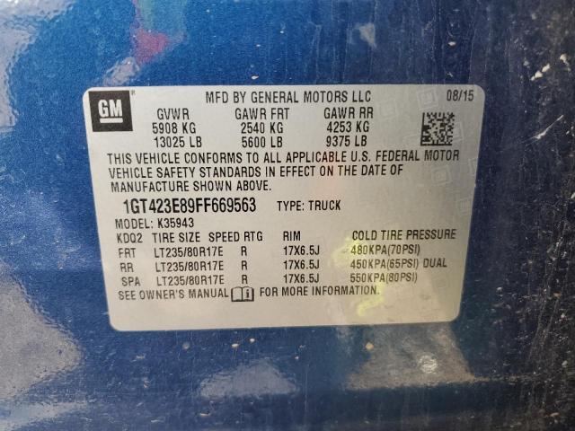 53847295 :رقم المزاد ، 1GT423E89FF669563 vin ، 2015 Gmc Sierra K35 مزاد بيع