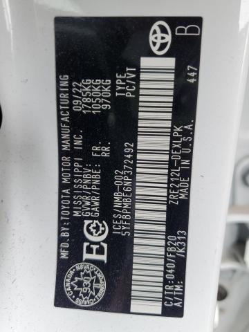 Aukcja sprzedaży 2022 Toyota Corolla, vin: 5YFBPMBE6NP372492, numer aukcji: 49252485