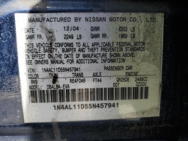 Aukcja sprzedaży 2005 Nissan Altima, vin: 1N4AL11D55N457941, numer aukcji: 52994235
