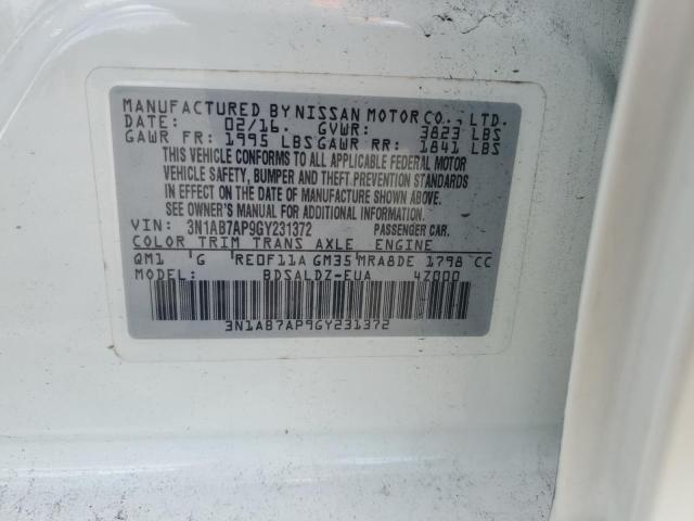 54710055 :رقم المزاد ، 3N1AB7AP9GY231372 vin ، 2016 Nissan Sentra مزاد بيع