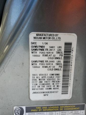 Aukcja sprzedaży 2006 Infiniti Fx35, vin: JNRAS08W06X204157, numer aukcji: 54142295