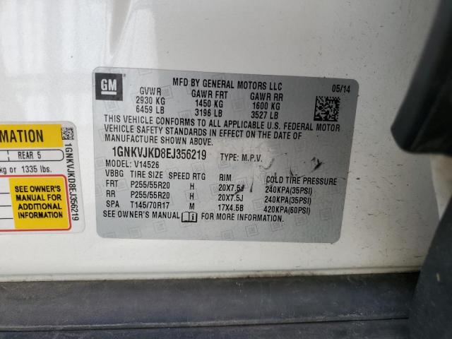Aukcja sprzedaży 2014 Chevrolet Traverse, vin: 1GNKVJKD8EJ356219, numer aukcji: 51275475