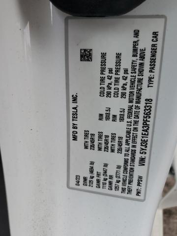 51634995 :رقم المزاد ، 5YJ3E1EA3PF563318 vin ، 2023 Tesla Model 3 مزاد بيع