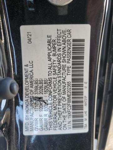 Auction sale of the 2021 Honda Civic Spor, vin: 19XFC2F88ME202365, lot number: 53959755