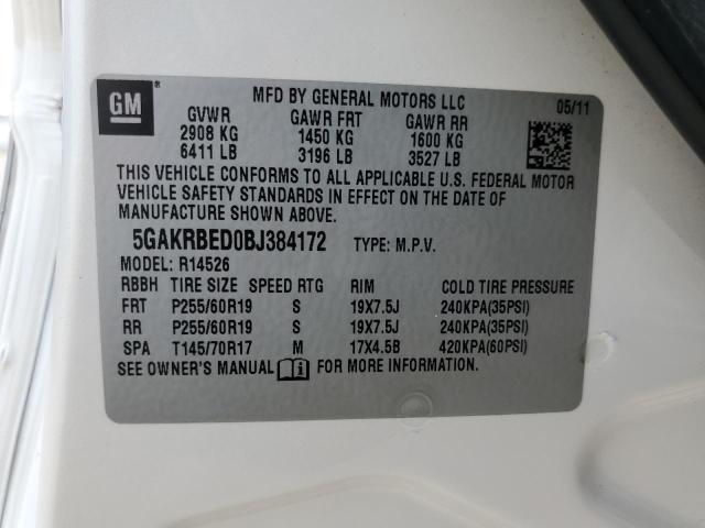 Aukcja sprzedaży 2011 Buick Enclave, vin: 5GAKRBED0BJ384172, numer aukcji: 53812575