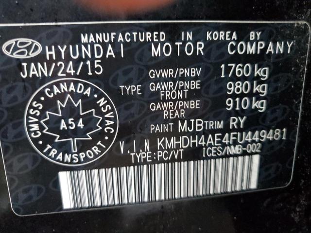 Продаж на аукціоні авто 2015 Hyundai Elantra, vin: KMHDH4AE4FU449481, номер лоту: 50533975