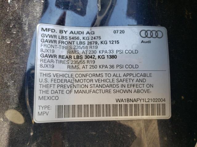 Продаж на аукціоні авто 2020 Audi Q5, vin: WA1BNAFY1L2102004, номер лоту: 52999665
