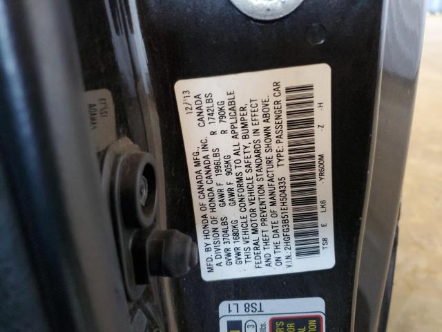 54948215 :رقم المزاد ، 2HGFG3B51EH504335 vin ، 2014 Honda Civic مزاد بيع