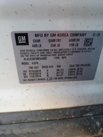 52350815 :رقم المزاد ، KL4CJESB7MB345892 vin ، 2021 Buick Encore مزاد بيع