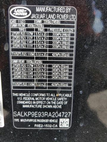 2024 Land Rover Range Rover მანქანა იყიდება აუქციონზე, vin: SALKP9E93RA204727, აუქციონის ნომერი: 55227205