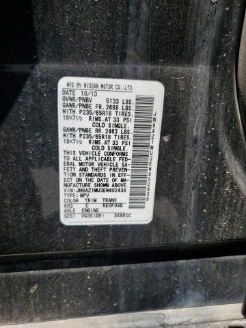 54010255 :رقم المزاد ، JN8AZ1MU3EW402438 vin ، 2014 Nissan Murano S مزاد بيع