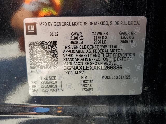 Aukcja sprzedaży 2019 Chevrolet Equinox, vin: 3GNAXLEXXKL266386, numer aukcji: 53079105
