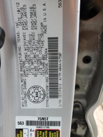 Aukcja sprzedaży 2013 Toyota Tacoma, vin: 5TFMU4FN1DX011862, numer aukcji: 53802045