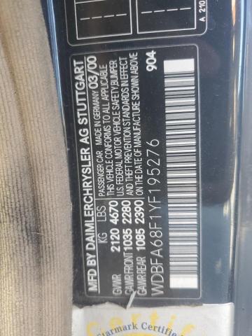 Продажа на аукционе авто 2000 Mercedes-benz Sl, vin: WDBFA68F1YF195276, номер лота: 53741015